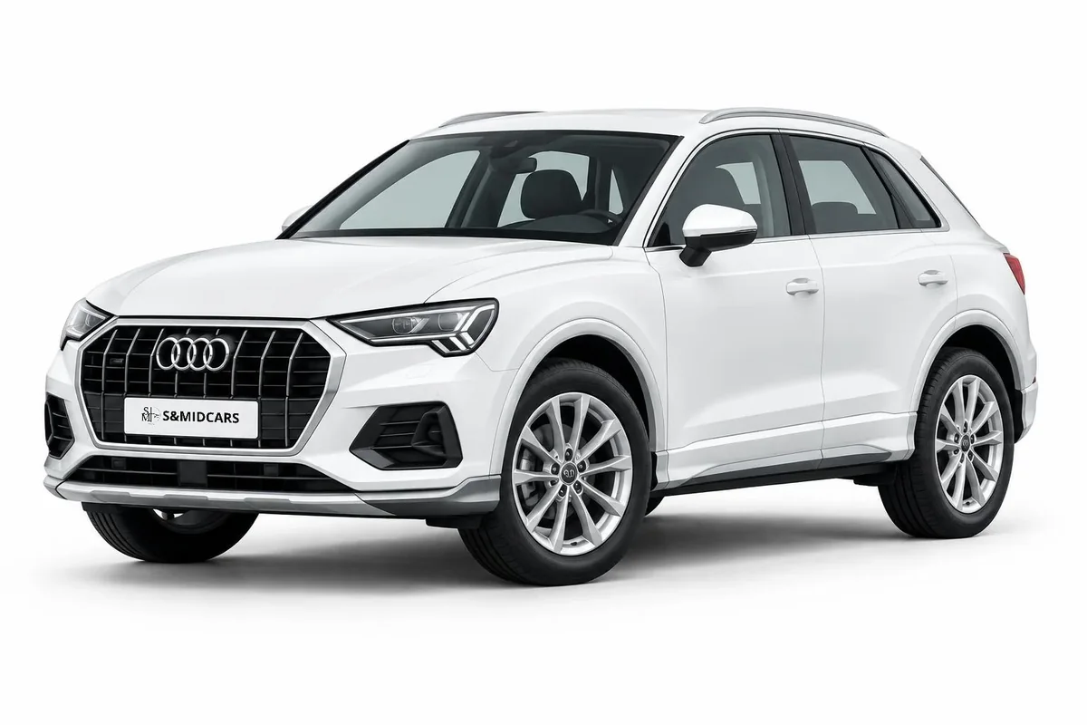 Audi Q3, visuel de studio illustratif ; modèle exact à confirmer — location à Marrakech