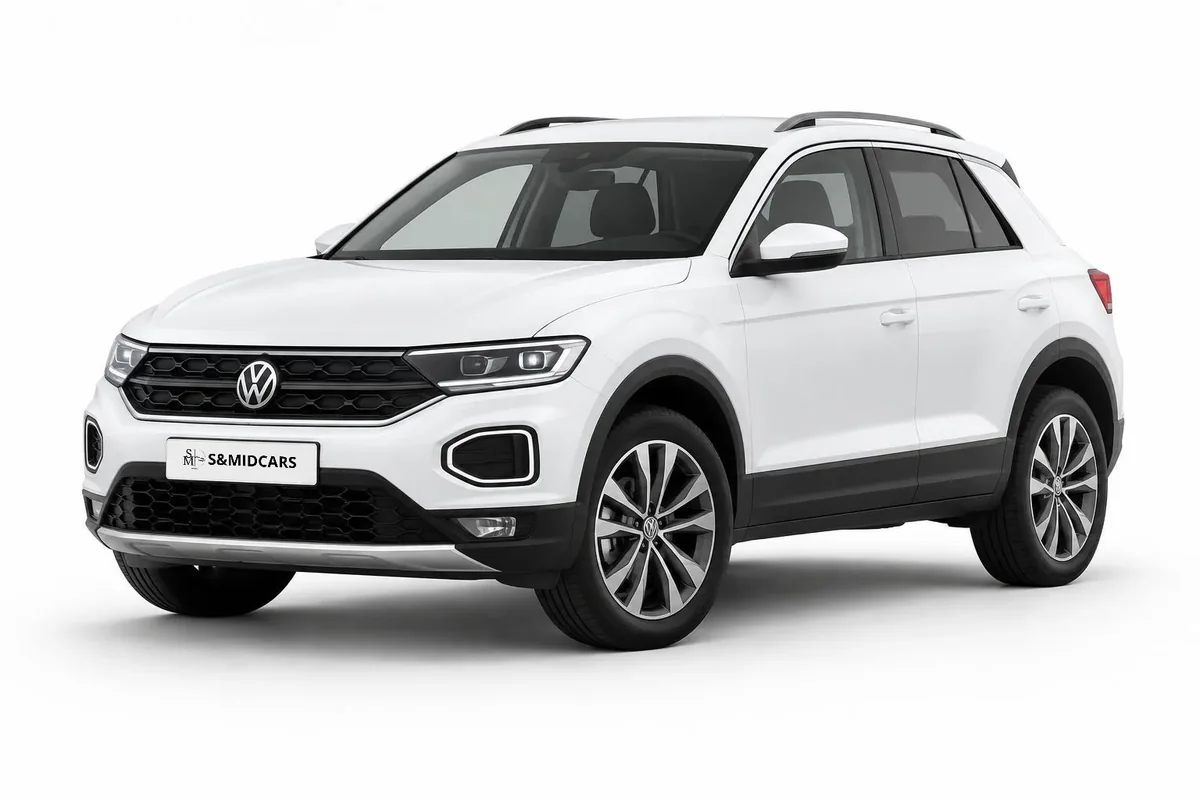 Volkswagen T-Roc, visuel de studio illustratif ; modèle exact à confirmer — location à Marrakech